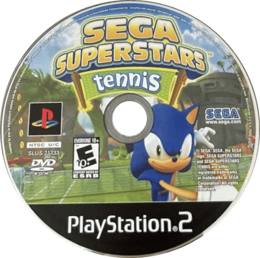 Sega Superstars Tennis – PlayStation 2 (PS2) video game disc, tennis sports game.