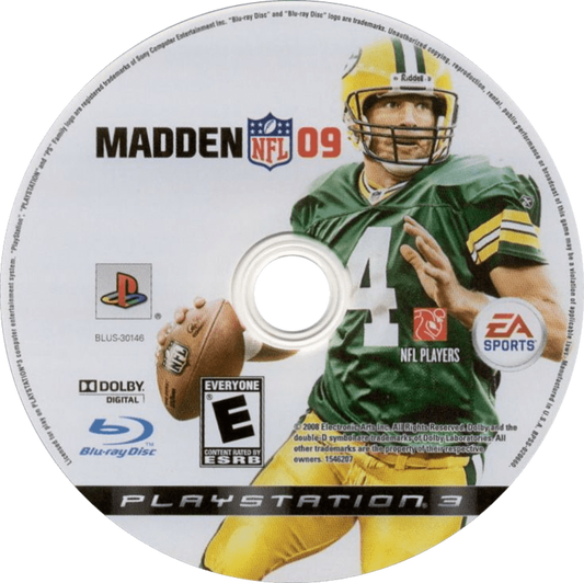Madden NFL 09 disc art for PlayStation 3 (PS3) video game