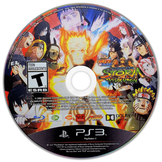Naruto Shippuden: Ultimate Ninja Storm Revolution disc for PlayStation 3 (PS3) video game