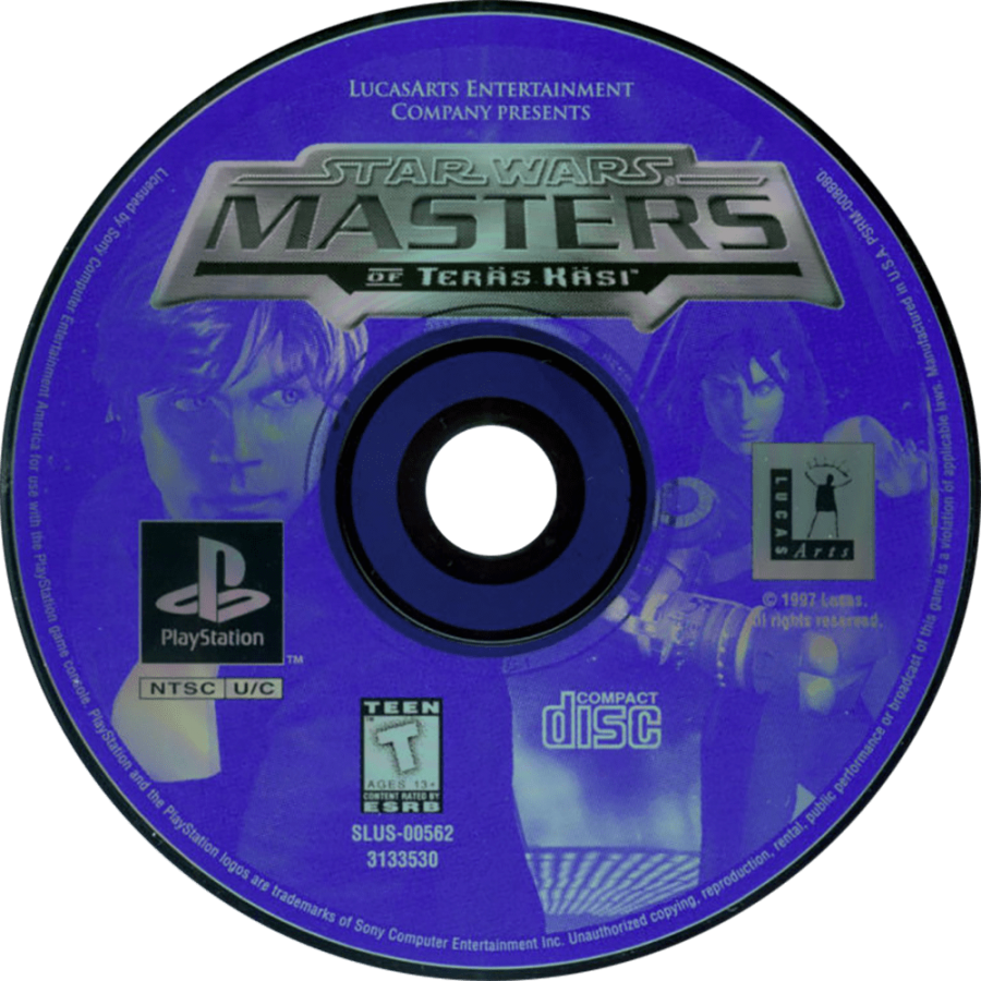 Star Wars: Masters of Teräs Käsi disc for PlayStation 1 (PS1) fighting video game