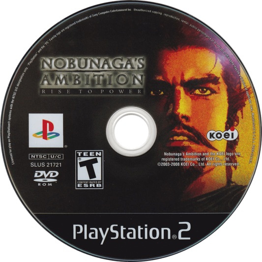 Nobunagas Ambition Rise to Power PlayStation 2 PS2 retro video game grand strategy disc