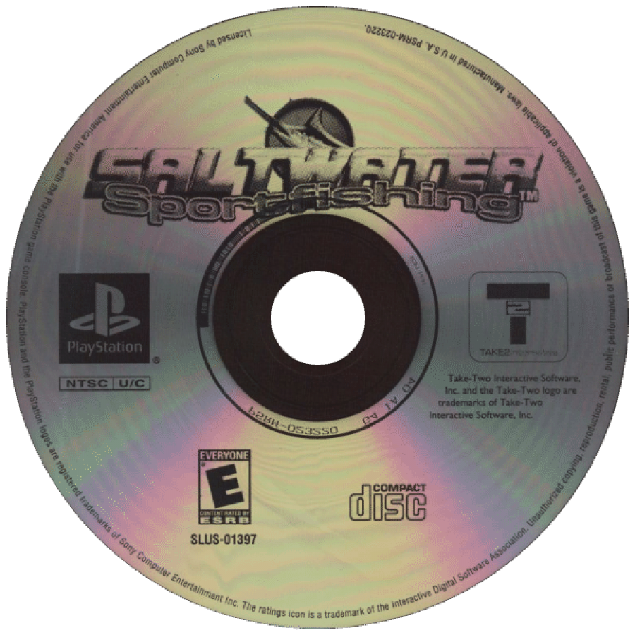 Saltwater Sport Fishing disc for PlayStation 1 (PS1) fishing simulation video game