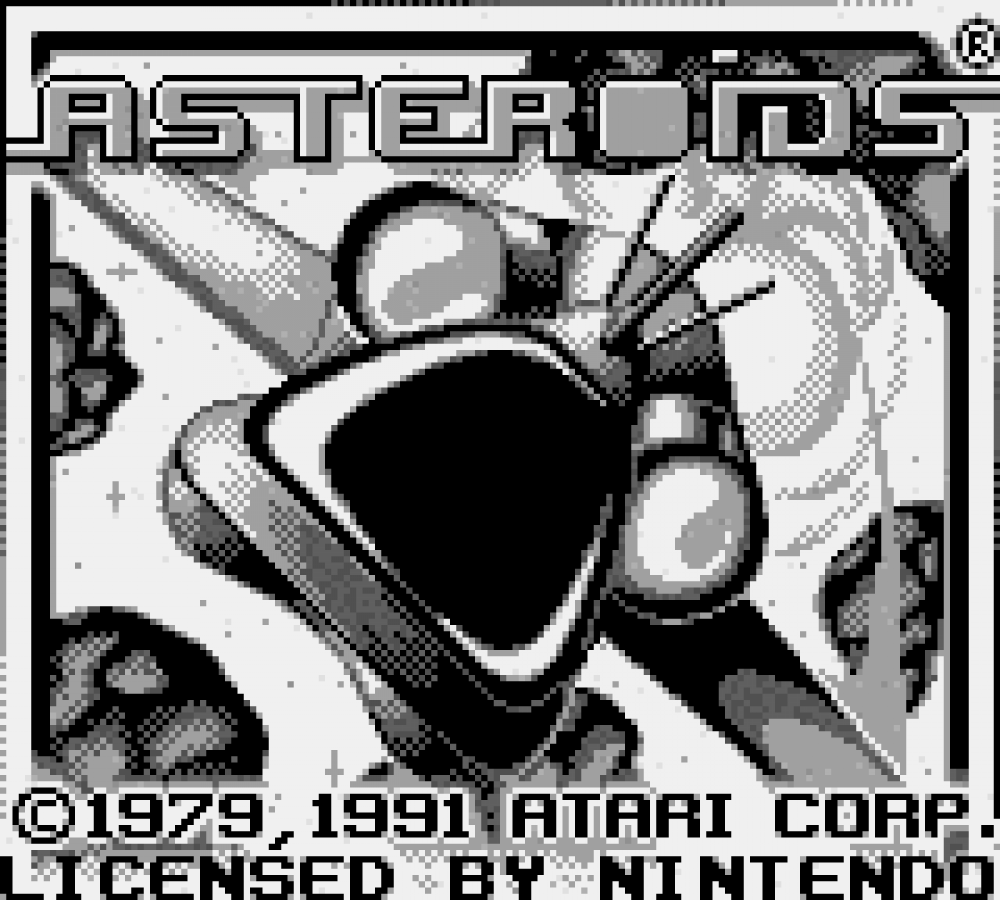 Asteroids classic arcade shooter for Game Boy featuring spaceship navigation asteroid destruction high score chasing and retro pixel graphics gameplay