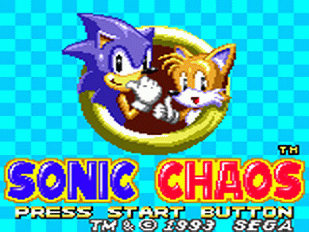 Sonic The HedgeHog: Chaos title screen art for Sega Game Gear (GG) video game
