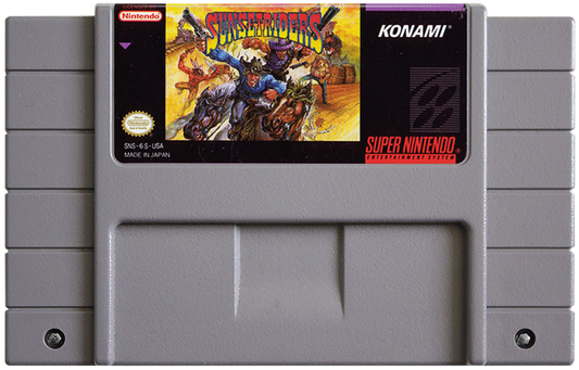 Sunset Riders cartridge for Super Nintendo Entertainment System (SNES) retro video game