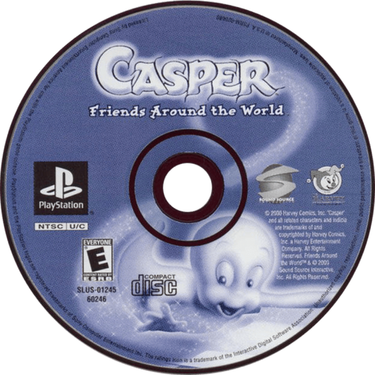 Casper: Friends Around the World retro children's educational adventure game for PlayStation 1 (PS1) disc