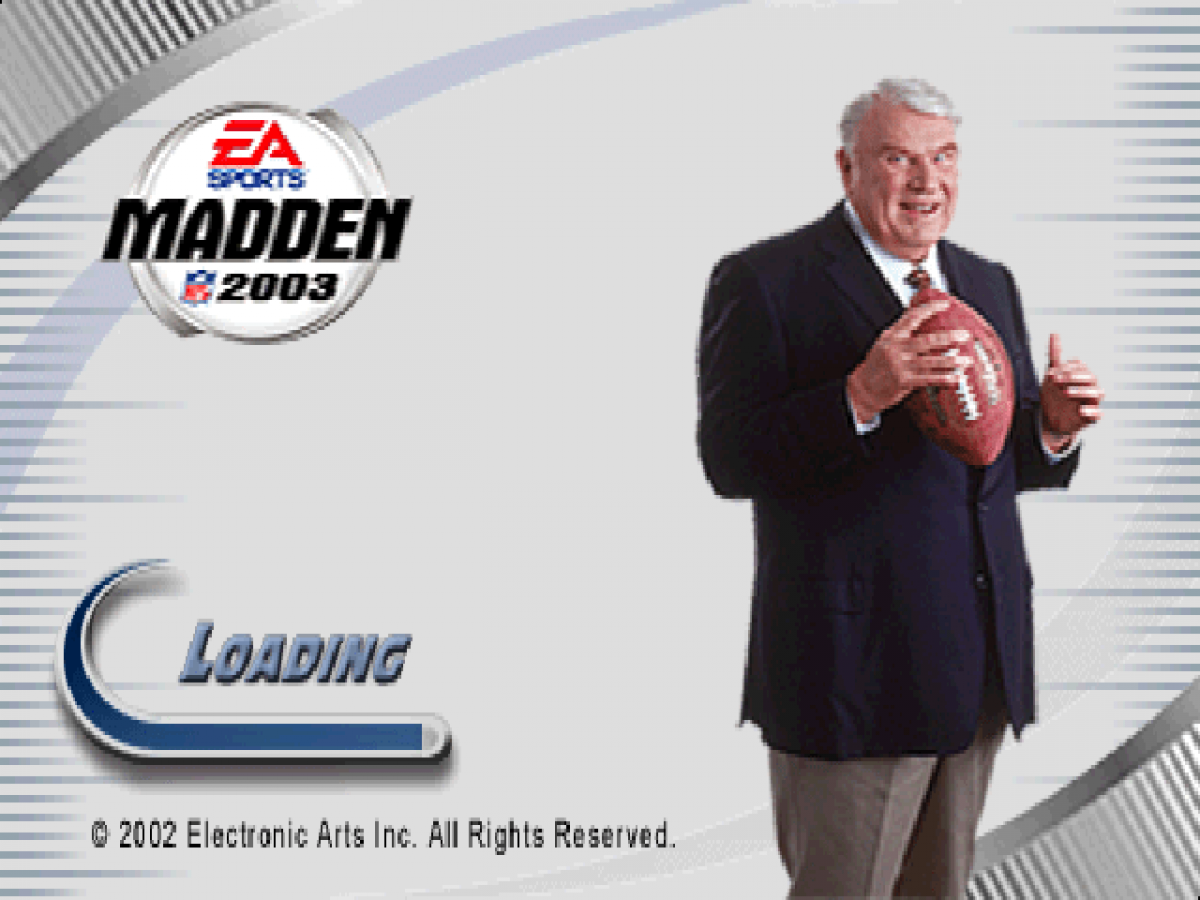 Madden NFL 2003 title card for PlayStation 1 (PS1) retro football video game