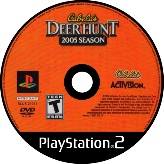 Cabela’s Deer Hunt 2005 for PlayStation 2 with deer hunting and outdoor simulation theme disc