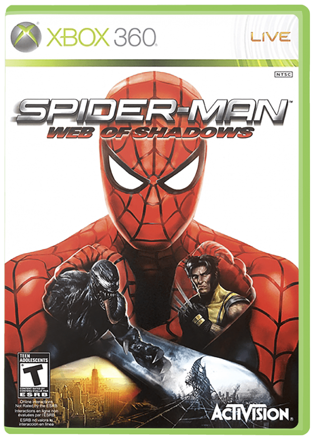 Spider-Man Web of Shadows cover art for Xbox 360 (X360) video game
