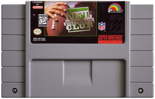 NFL Quarterback Club cartridge for Super Nintendo Entertainment System (SNES) retro video game