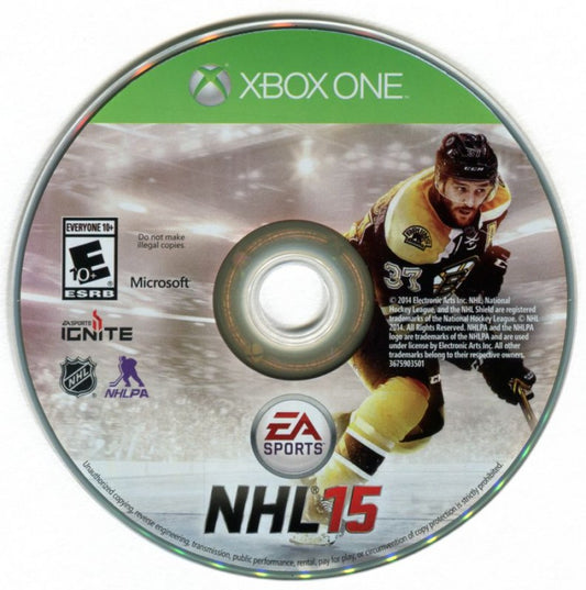NHL 15 disc for Xbox One (XONE) sports hockey video game