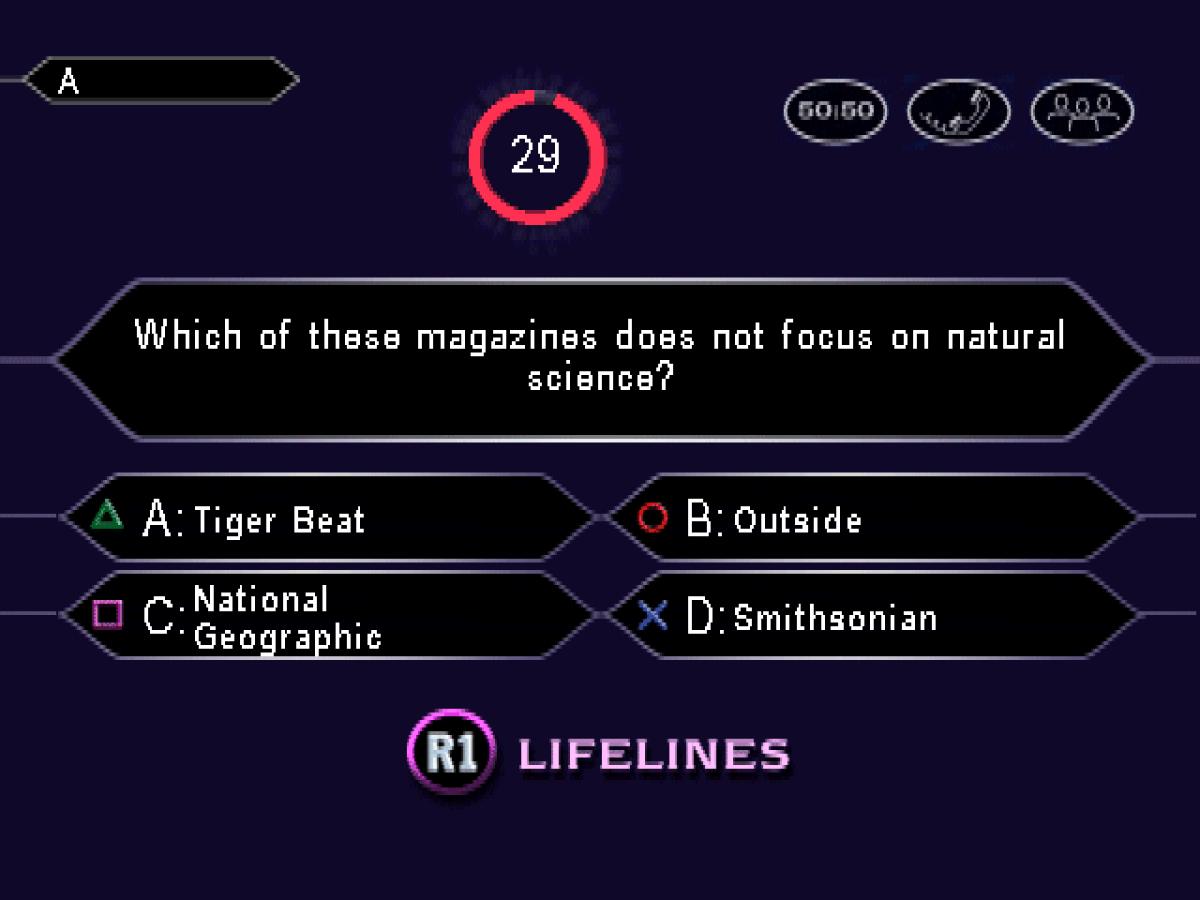 Who Wants To Be A Millionaire: 2nd Edition gameplay for PlayStation 1 (PS1) quiz show video game