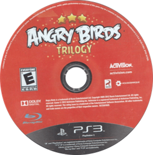 Angry Birds Trilogy PlayStation 3 PS3 for puzzle video game fans featuring Angry Birds gameplay physics based challenges slingshot mechanics destructible structures colorful levels strategic aiming and classic bird launching action across multiple Angry Birds games collectible Sony PlayStation gaming appeal disc