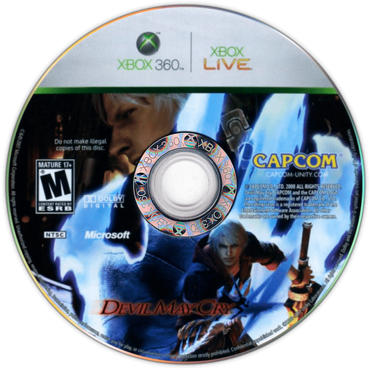 Devil May Cry 4 disc for Xbox 360 (X360) hack-and-slash action video game