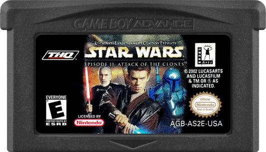 Star Wars Episode II: Attack of the Clones game cartridge for Game Boy Advance (GBA) video game