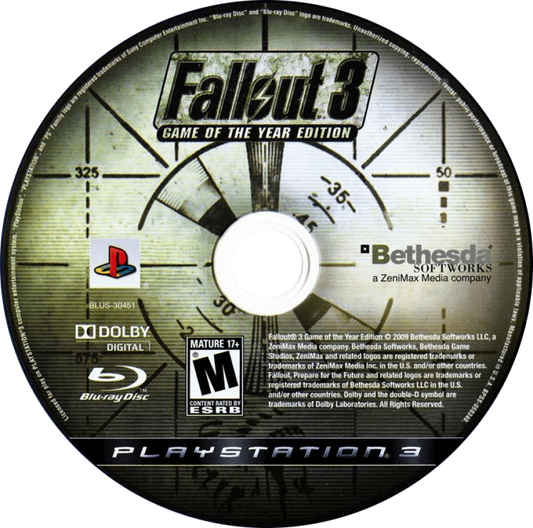 Fallout 3 disc for PlayStation 3 (PS3) video game