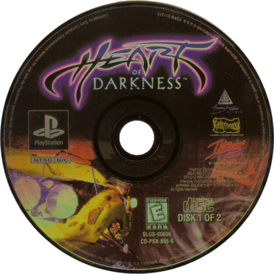 Heart of Darkness disc for PlayStation 1 (PS1) video game