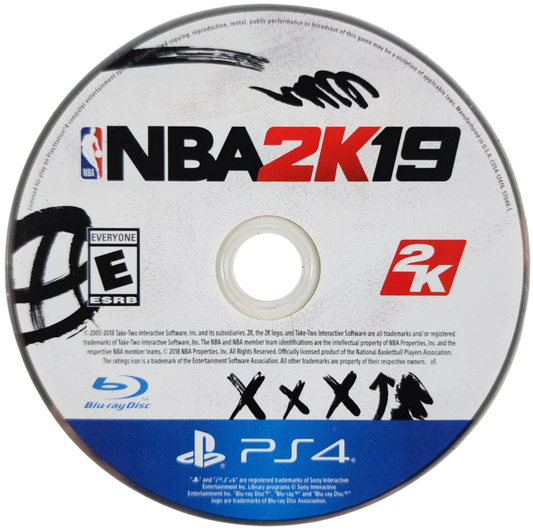 NBA 2K19 – PlayStation 4 (PS4) video game disc, basketball sports simulation game.