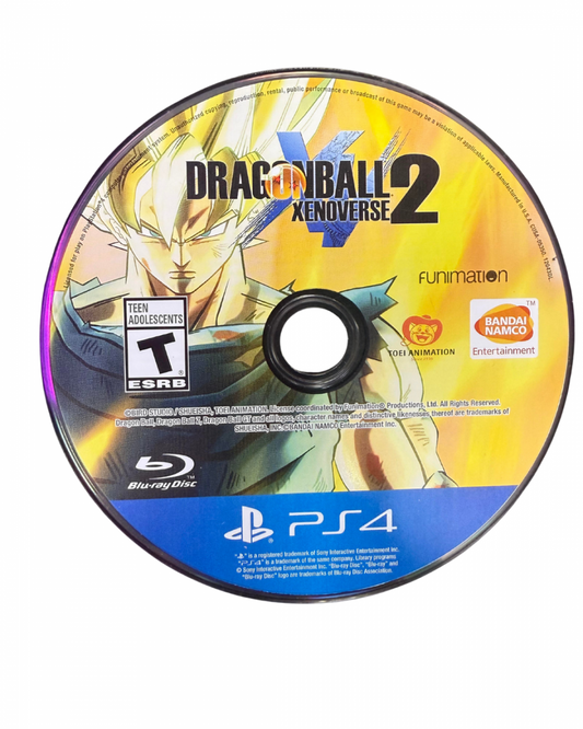 Dragon Ball Xenoverse 2 PS4 game featuring fast-paced anime fighting action, customizable characters, and epic battles from the Dragon Ball universe disc