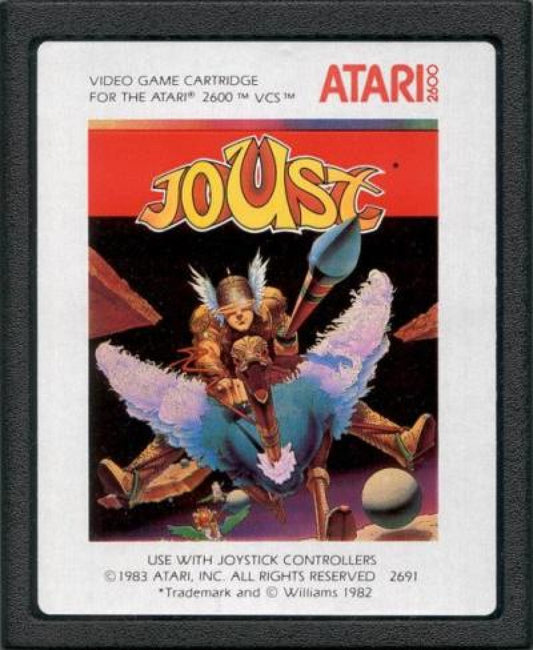 Joust for Atari 2600 with classic arcade-style flying and lance combat gameplay theme cartridge