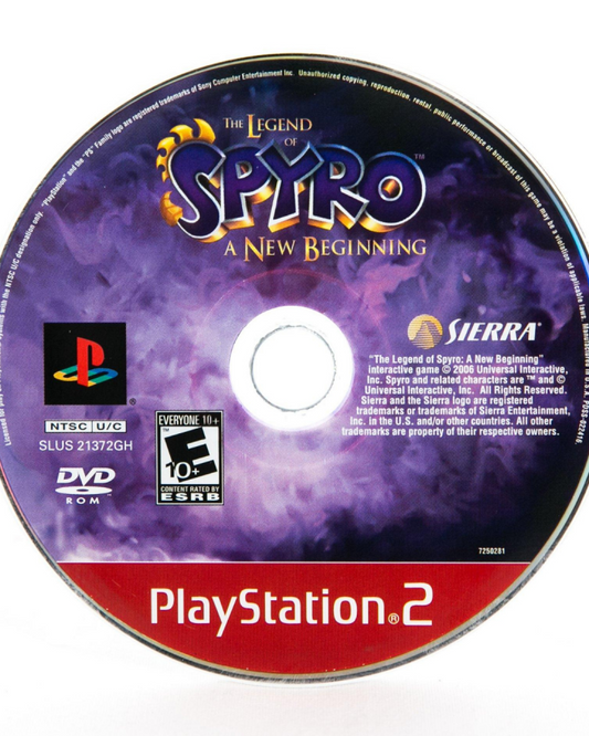 The Legend of Spyro A New Beginning Greatest Hits PlayStation 2 PS2 for action adventure video game fans featuring fantasy platforming gameplay elemental dragon powers cinematic storytelling fast paced combat magical worlds iconic Spyro character epic quests collectible gaming appeal disc
