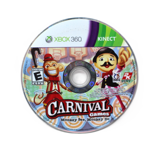 Carnival Games: Monkey See, Monkey Do disc art for Xbox 360 (X360) party minigame video game