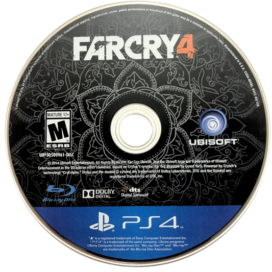 Far Cry 4 – PlayStation 4 (PS4) video game disc, open-world shooter by Ubisoft