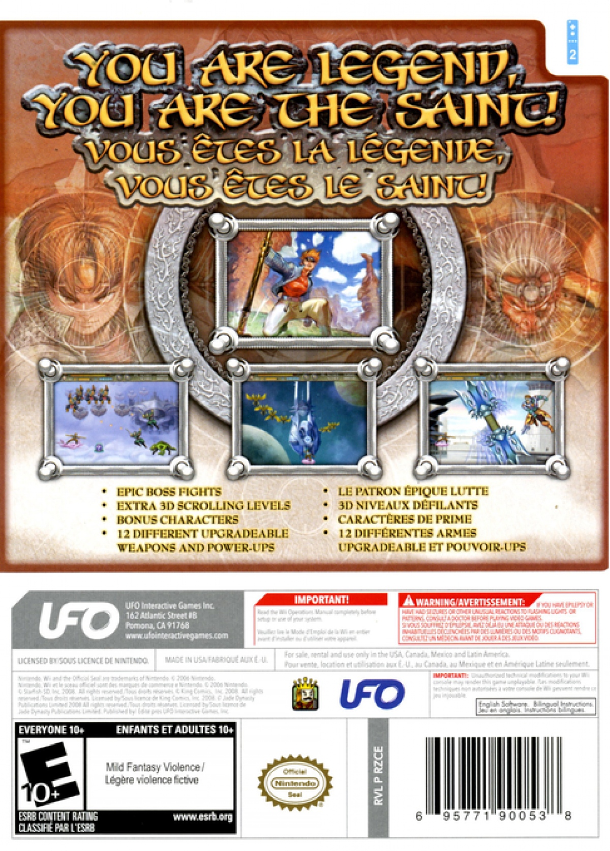 Saint Nintendo Wii for action adventure video game fans featuring fantasy inspired gameplay immersive exploration challenging combat puzzle solving engaging missions stylized environments single player adventure collectible gaming appeal back cover art