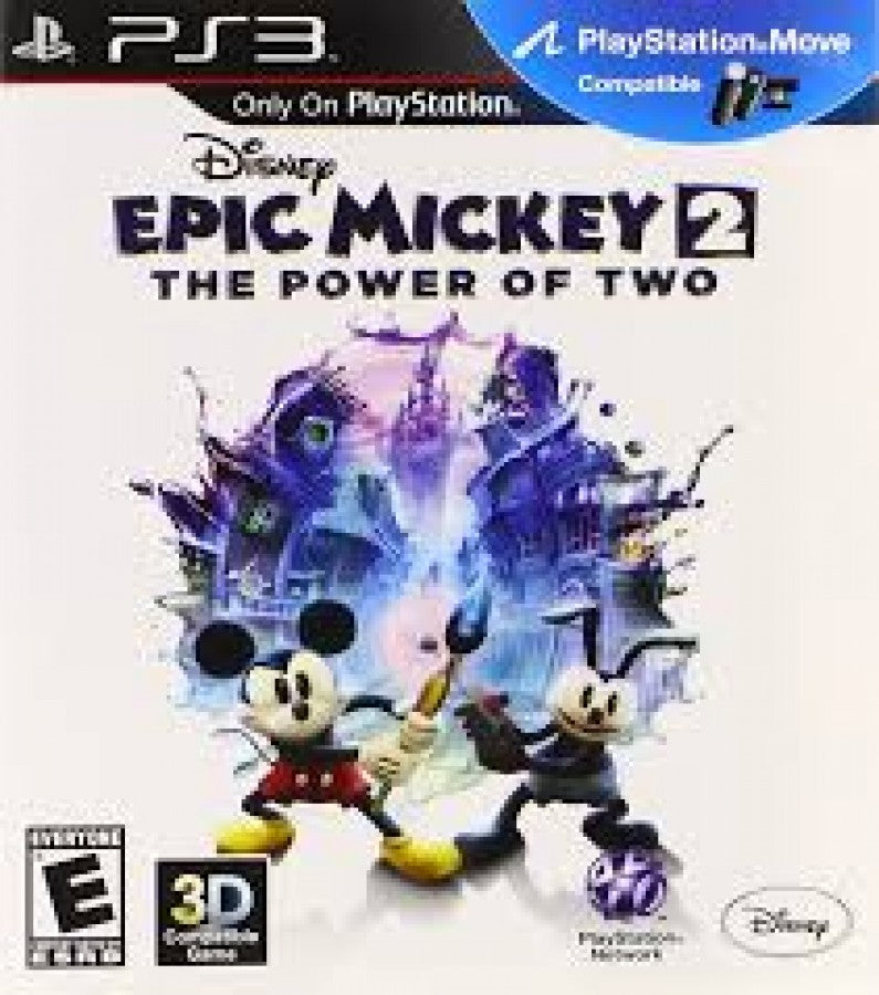 Disney Epic Mickey 2: The Power of Two cover art for PlayStation 3 (PS3) video game