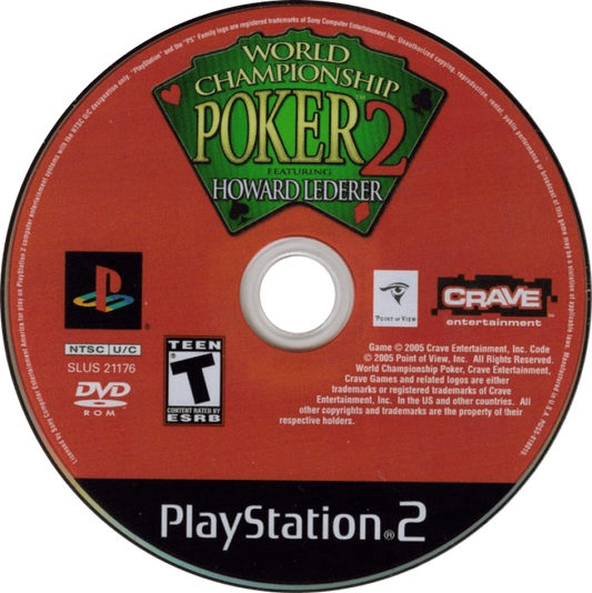 World Championship Poker 2 – PlayStation 2 (PS2) video game disc, poker simulation.