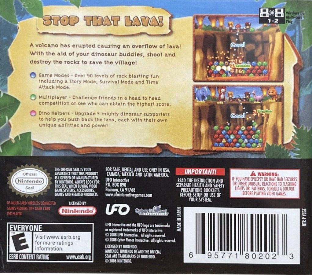 Rock Blast back of case for Nintendo DS (DS) puzzle matching video game