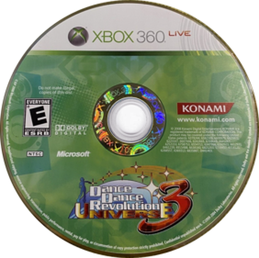 Dance Dance Revolution Universe 3 disc for Xbox 360 (X360) video game