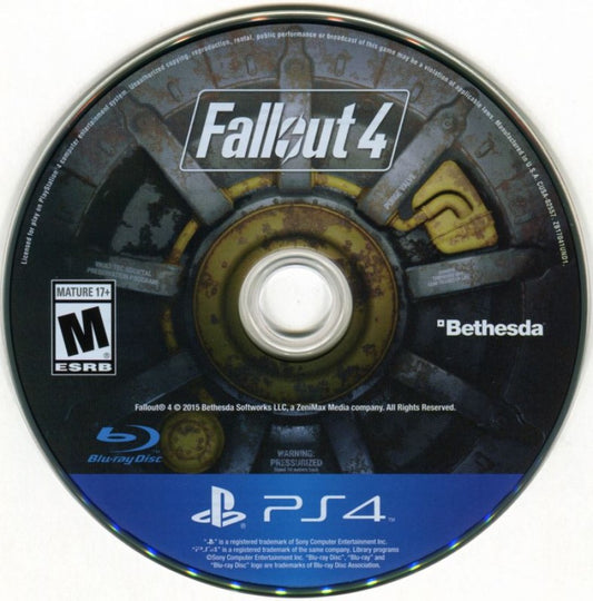 Fallout 4 – PlayStation 4 (PS4) video game disc, open-world RPG by Bethesda Softworks