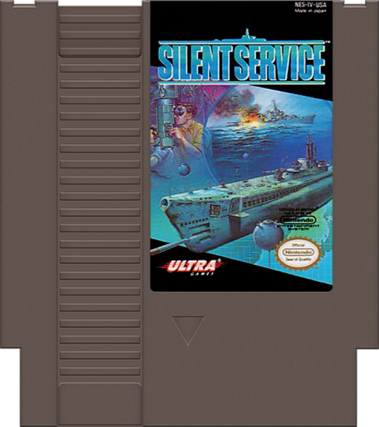Silent Service cartridge for Nintendo Entertainment System (NES) retro video game