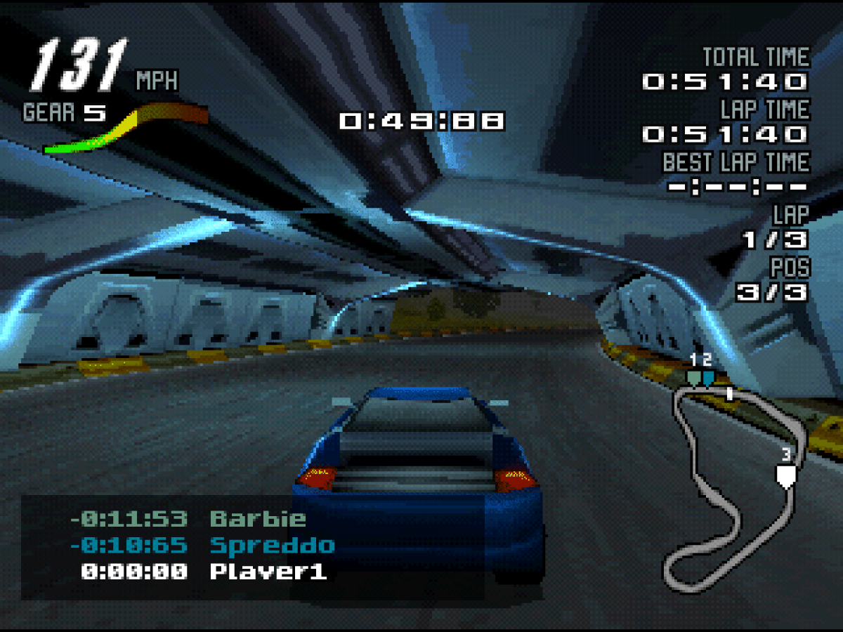 Motorhead – PlayStation 1 (PS1) gameplay for retro racing video game for PS1