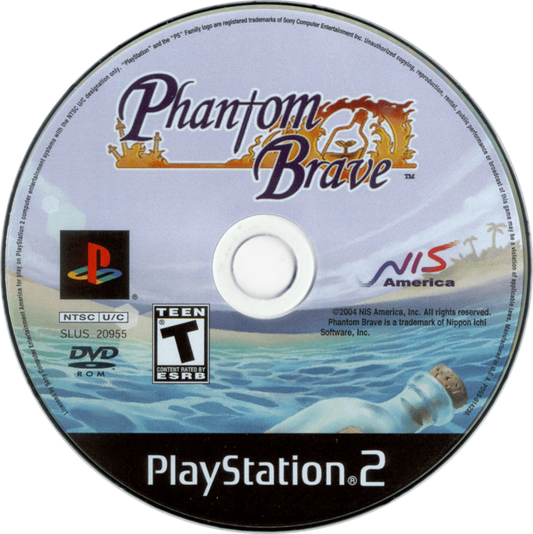 Phantom Brave PlayStation 2 PS2 for tactical role playing video game fans featuring turn based strategy battles grid free movement character customization fantasy storytelling magical abilities colorful anime inspired visuals deep RPG mechanics memorable characters collectible gaming appeal game disc