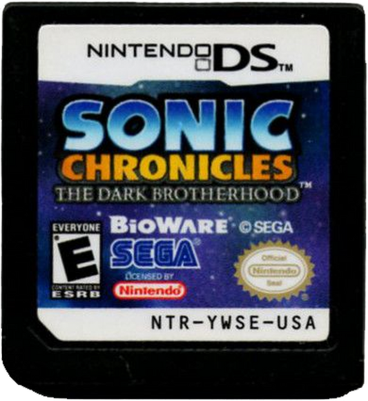 Sonic Chronicles The Dark Brotherhood Nintendo DS RPG Sonic the Hedgehog BioWare developed role playing game turn based combat dual screen handheld retro video game authentic DS cartridge classic Sonic series collectible gaming title cartridge