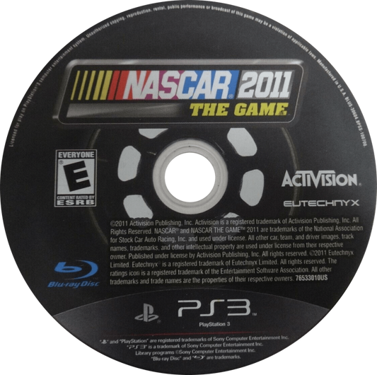 NASCAR The Game: 2011 disc for PlayStation 3 (PS3) video game