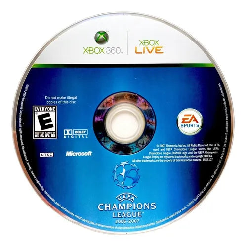 UEFA Champions League 2006-2007 disc for Xbox 360 (X360) sports soccer video game