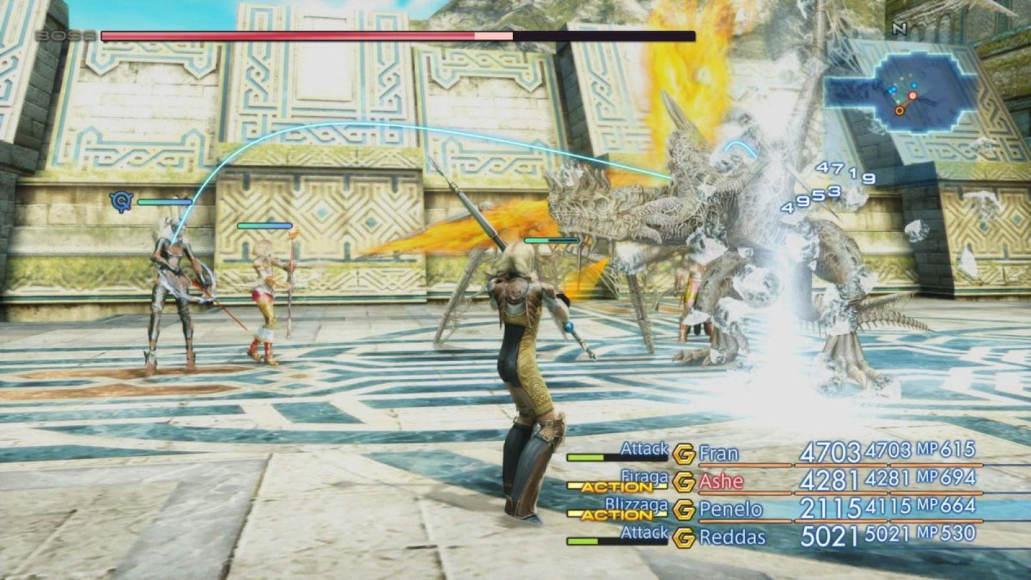Final Fantasy XII The Zodiac Age Limited SteelBook Edition for PlayStation 4, gameplay for a fantasy role-playing video game with real-time combat, open-zone exploration, party strategy, and classic JRPG adventure