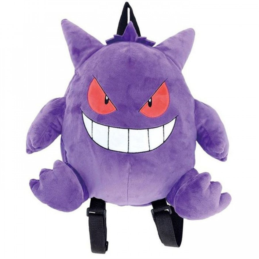 Pokémon Gengar Plush Backpack collectible Pokémon backpack featuring Gengar character design soft plush construction spacious storage compartment adjustable shoulder straps wearable backpack design detailed Pokémon styling and fun collectible merchandise appeal