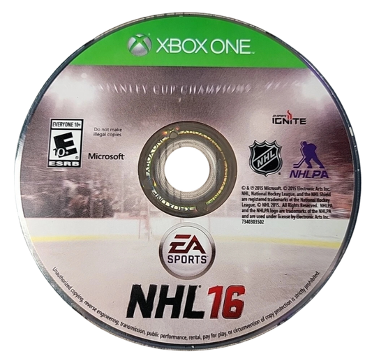 NHL 16 disc for Xbox One (XONE) sports hockey video game