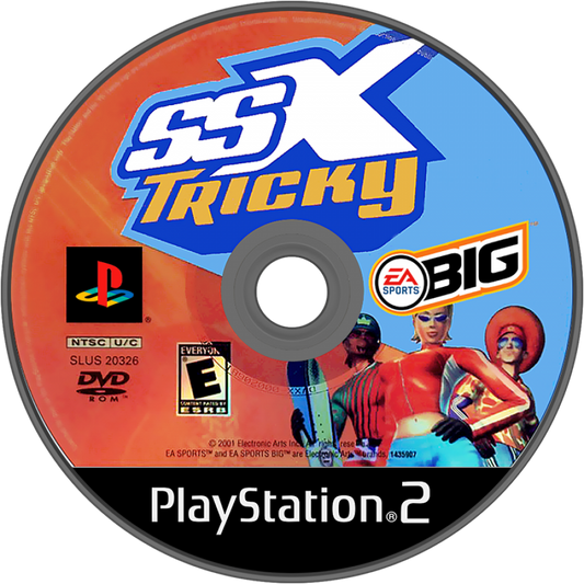 SSX Tricky – PlayStation 2 (PS2) video game disc, arcade snowboarding.