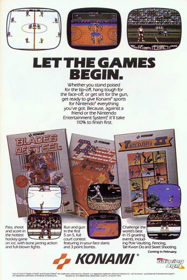 Double Dribble advert for Nintendo Entertainment System (NES) retro video game