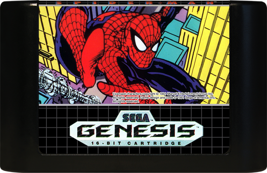 Spider-Man Sega Genesis retro video game action platformer cartridge