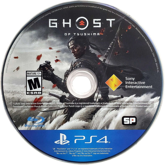 Ghost of Tsushima disc art for PlayStation 4 (PS4) video game