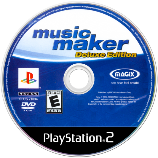 Music Maker Deluxe Edition – PlayStation 2 (PS2) music creation simulation video game disc