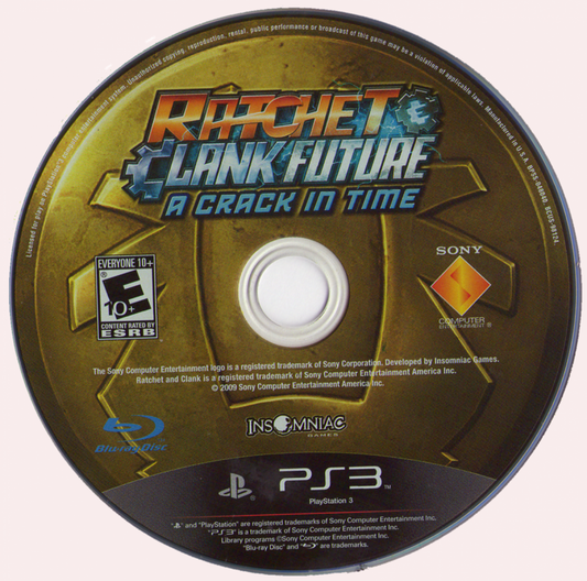 Ratchet and Clank A Crack in Time action adventure platformer video game featuring sci fi storytelling time manipulation space exploration classic Ratchet and Clank humor and acclaimed PlayStation franchise gameplay disc