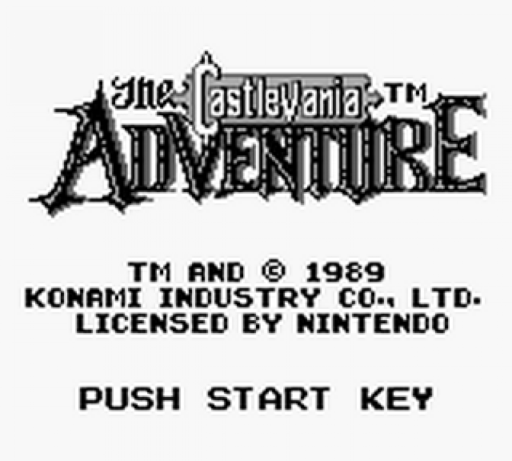 Castlevania Adventure title screen for Nintendo Game Boy
