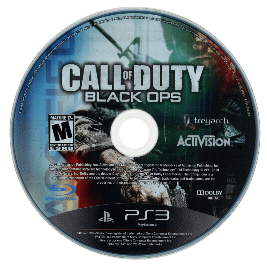 Call of Duty: Black Ops disc for PlayStation 3 (PS3) video game